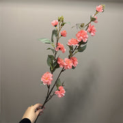 35 Inch Artificial Quince Blossom Branch 1 Pc Spring Floral Decor