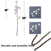35 Inch Artificial Silk Pear Blossom Stems, 10 Pcs Extra Long Spring Flowers