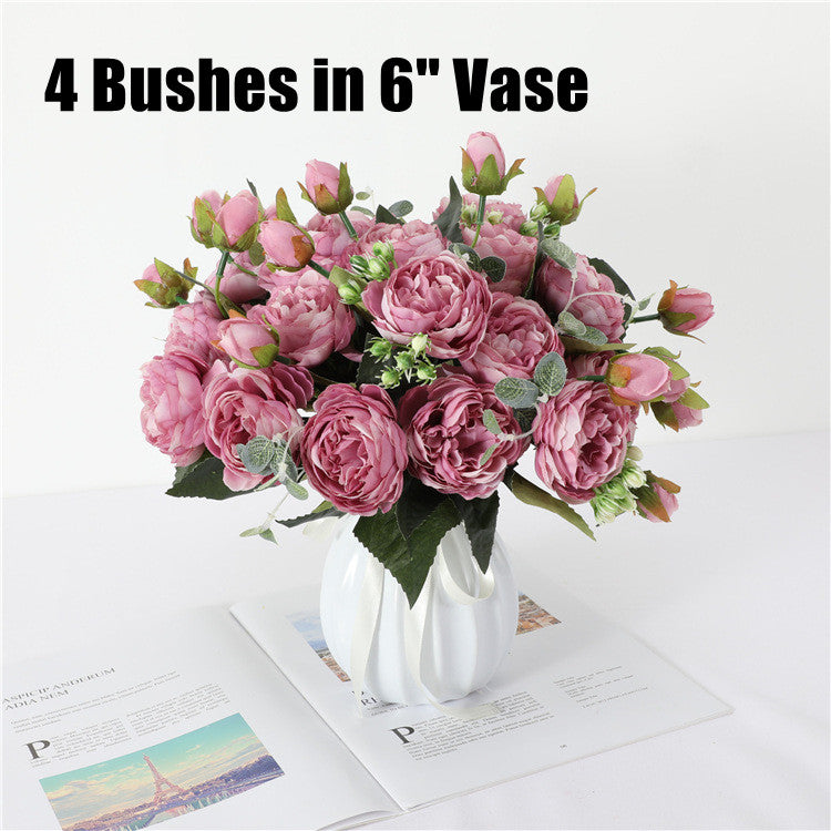 11.4 Inch Artificial Silk Peony Bush Bouquet 2025 Upgraded Flower Arrangement Wholesale