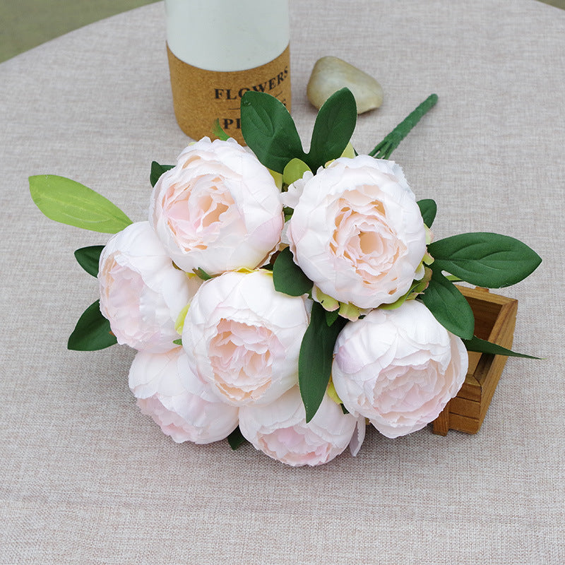 17 Inch Artificial Silk Peony Bush Bouquet 7 Heads Bulk Wholesale
