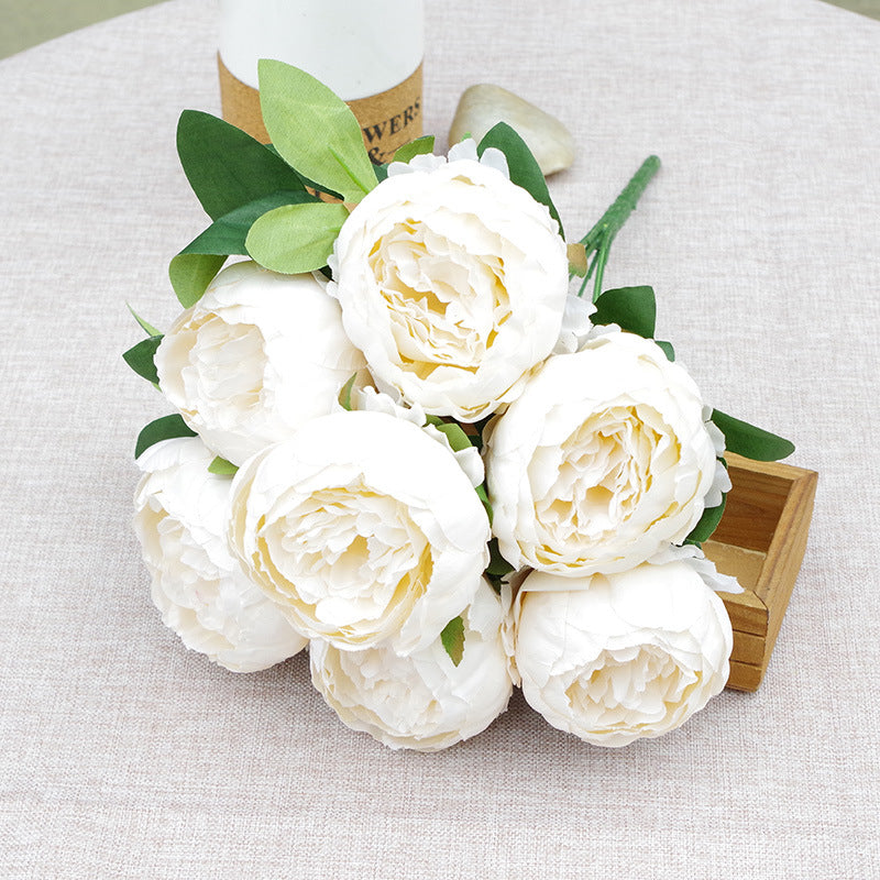 17 Inch Artificial Silk Peony Bush Bouquet 7 Heads Bulk Wholesale