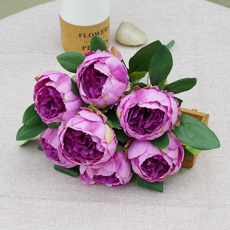 17 Inch Artificial Silk Peony Bush Bouquet 7 Heads Bulk Wholesale