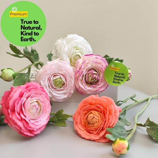 Real Touch Ranunculus Spray Stems, 6 Stems, Artificial Silk Flowers