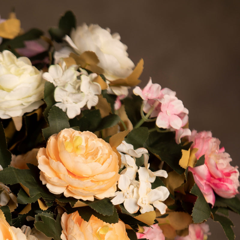 16 Inch Vintage Peony Bush Bouquet with Mixed Hydrangea, 1 Bulk Artificial Silk Flowers for Wedding Crafts Party