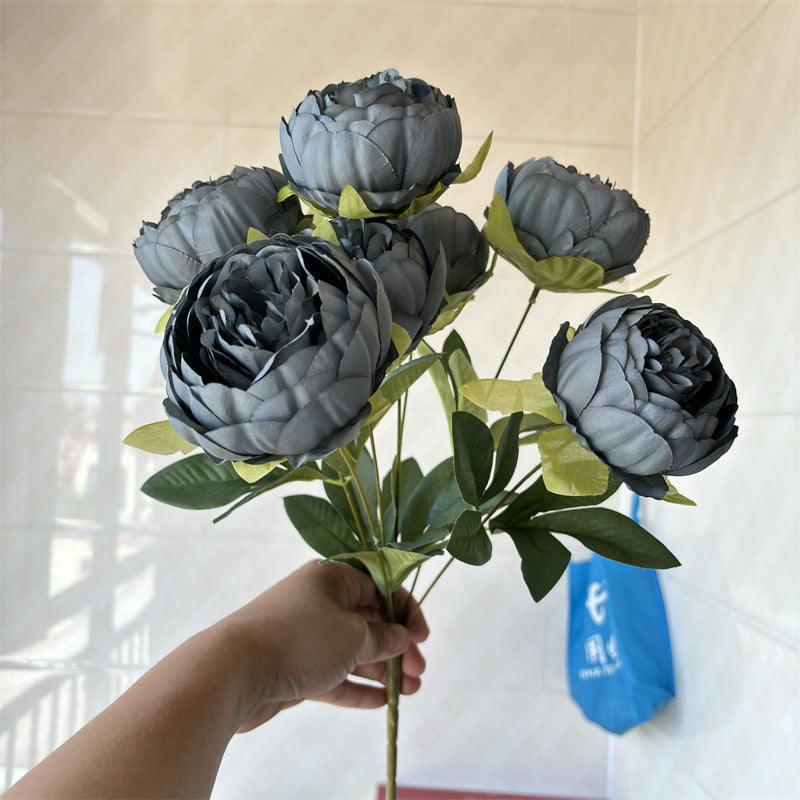 17 Inch Peony Bush Bouquet 7 Stems Silk Artificial Flowers Bulk Wholesale