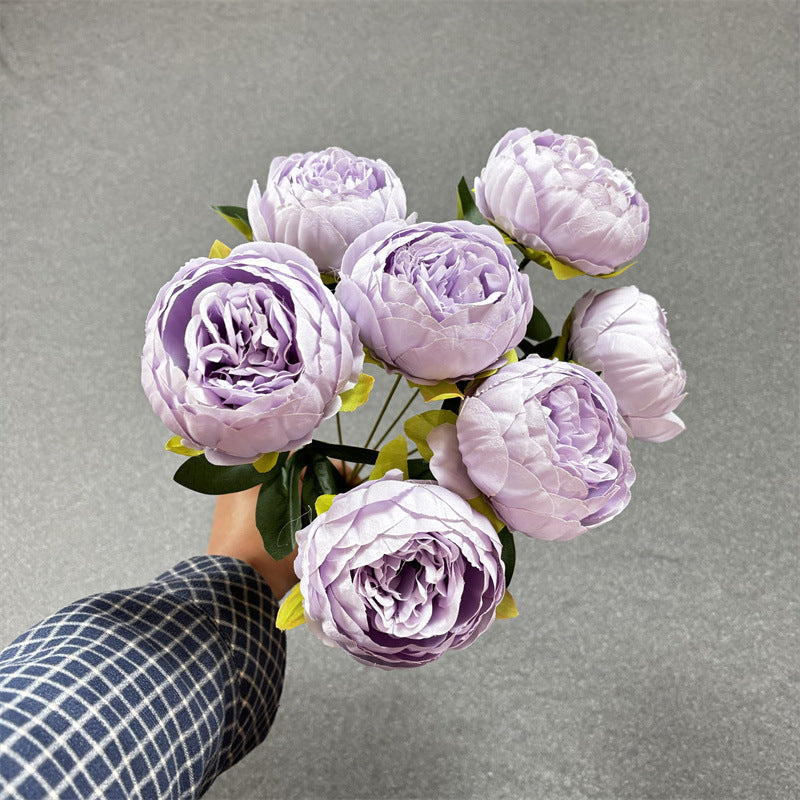 17 Inch Peony Bush Bouquet 7 Stems Silk Artificial Flowers Bulk Wholesale