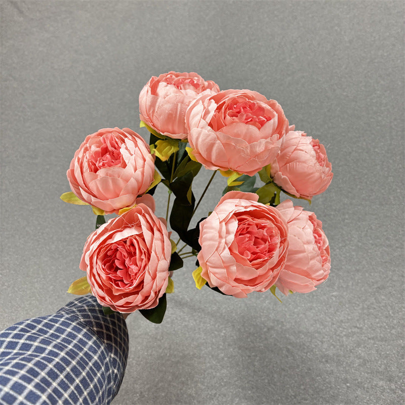 17 Inch Peony Bush Bouquet 7 Stems Silk Artificial Flowers Bulk Wholesale