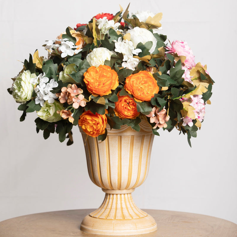 16 Inch Vintage Peony Bush Bouquet with Mixed Hydrangea, 1 Bulk Artificial Silk Flowers for Wedding Crafts Party