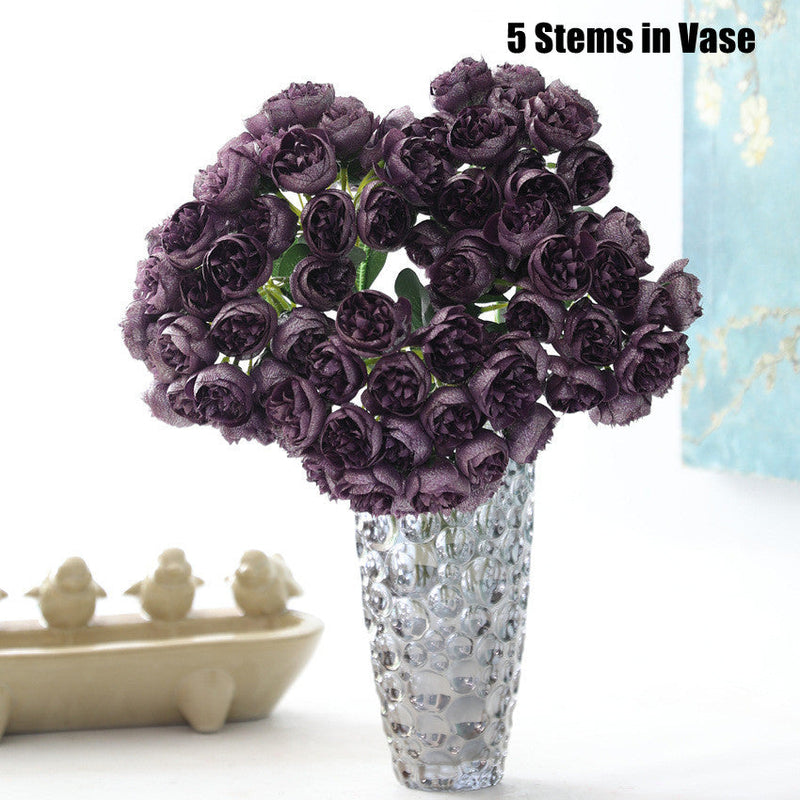 2025 Modern Romance Artificial Peony Buds Bouquet, Shiny Finish, Bulk Wedding & Home Decor