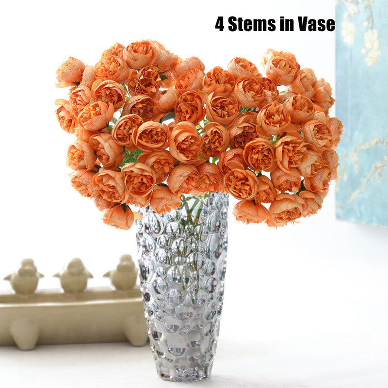 2025 Modern Romance Artificial Peony Buds Bouquet, Shiny Finish, Bulk Wedding & Home Decor