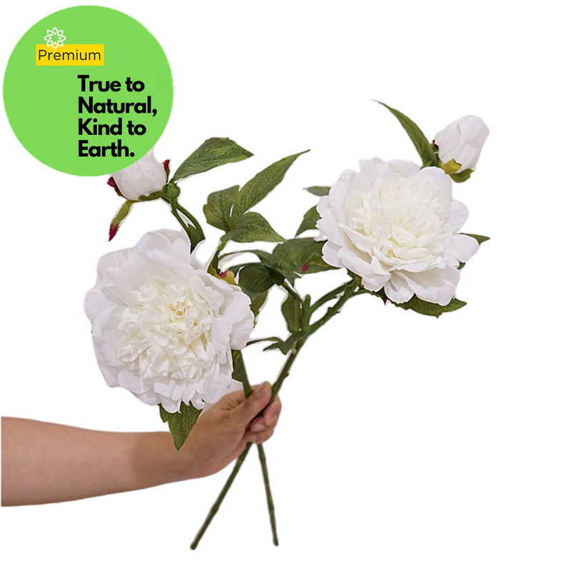 Real Touch Peony Stem Artificial Silk Flower 18 Inch Single Stem