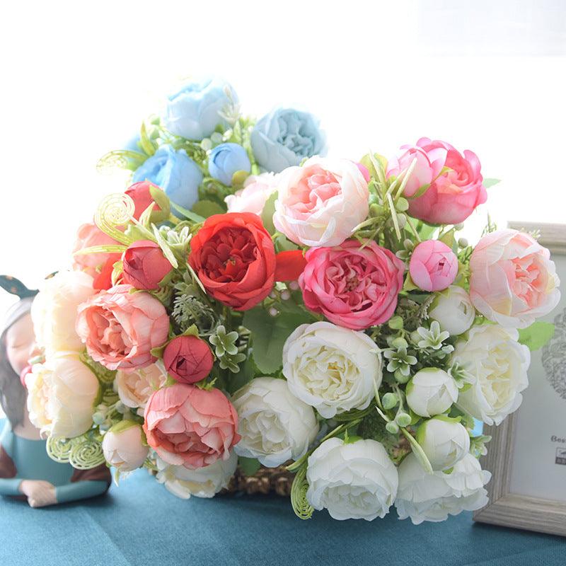 1 Bush 12 Inch Artificial Flowers Peony Wedding Bouquet - Artificialmerch