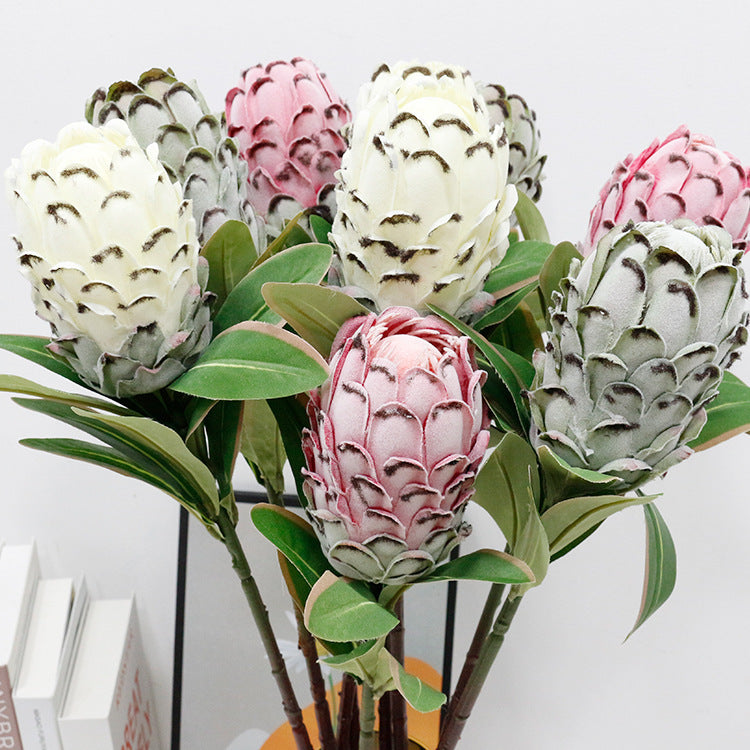36 Inch Extra Tall Artificial Protea Stems, 6 Pcs Pineapple Protea Flowers