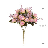 3PCS Floral Velvet Rose Bouquet - Faux Silk Flowers for Table Centerpiece Decor
