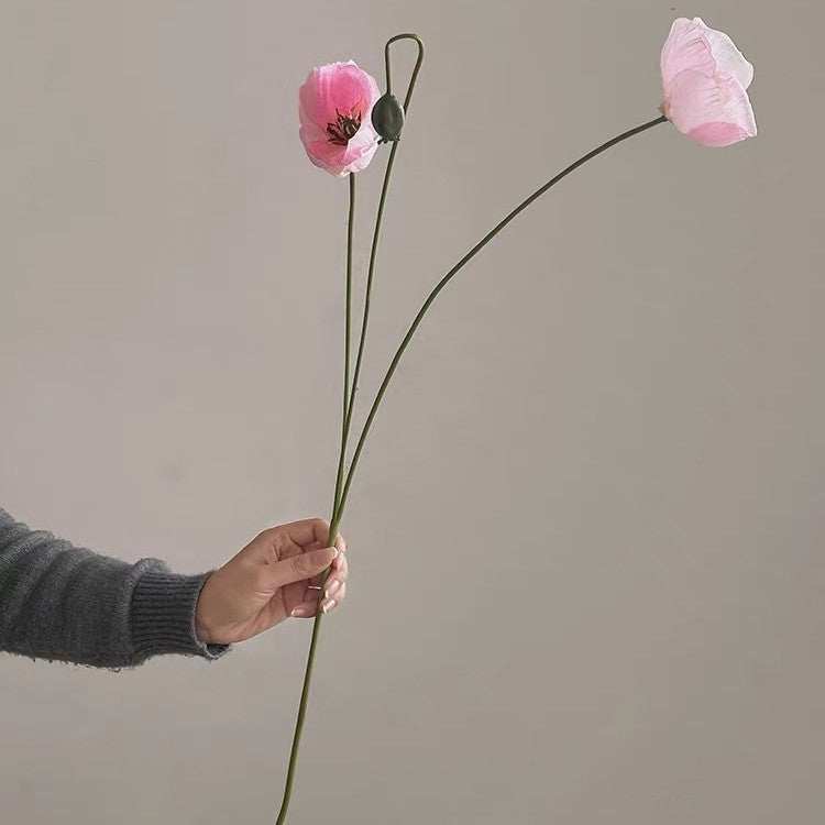 23 Inch Silk Poppy Stems 10 Pcs Artificial Flowers for Autumn Decor Bulk Wholesale