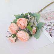 20 Inch Burnt Peony Spray Stems 6 Pcs Artificial Silk Fall Flowers Branches