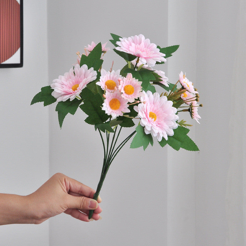 11.8 Inch Gerbera Bush Bouquet 10 Pcs Faux Silk Artificial Flowers Arrangement