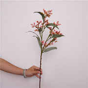21 Inch Artificial Eucalyptus Fruit Branches 3 Stems Lifelike Silk Green Foliage for Wedding Home Decor