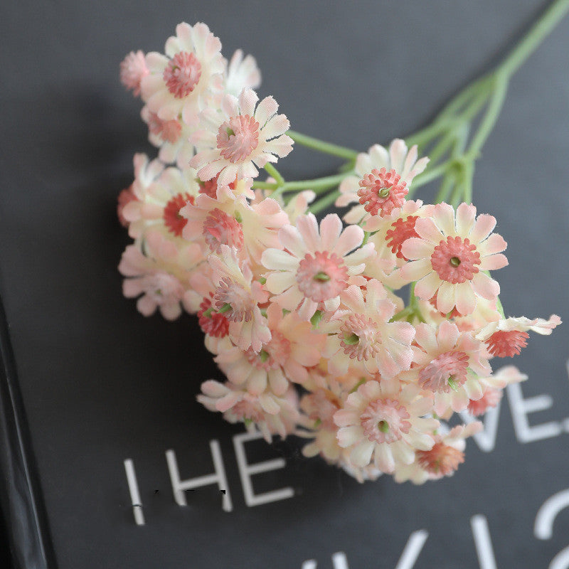 5 Pcs Artificial Daisy Stems Bouquet, Tiny White Silk Daisy Flowers for Home Garden Vase Decor