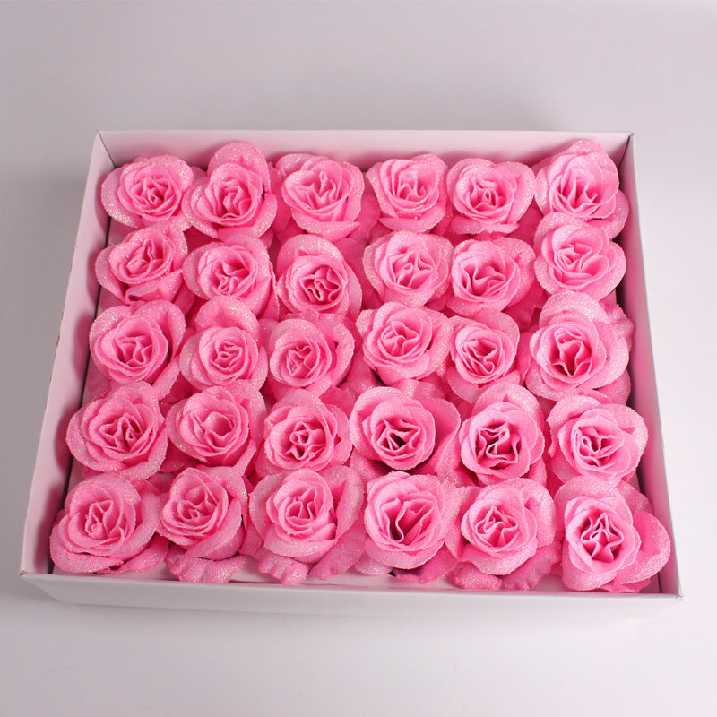 30 Pcs Artificial Glitter Roses Bouquet, 12 Inch DIY Silk Flowers for Weddings Anniversary