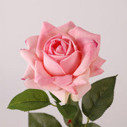 Artificial Blooming Rose Stem 12 Inch Real Touch Silk Flower