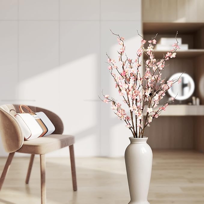 4 Pcs 37 Inch Artificial Cherry Blossom Branches Silk Flowers for Wedding Spring Summer Decor