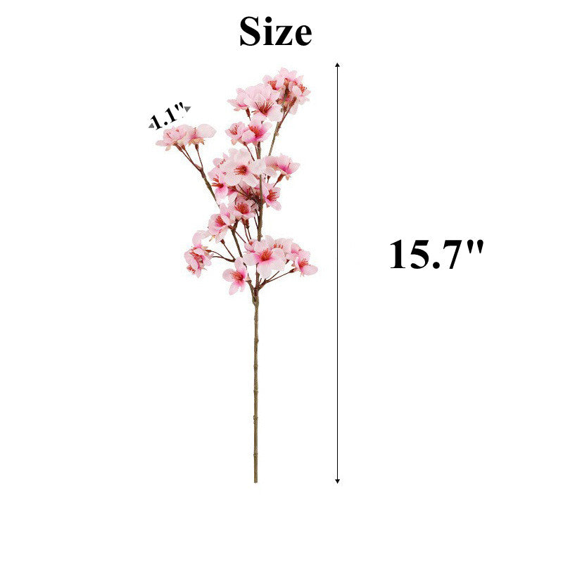 15 Inch Cherry Blossom Stems 10 Pcs Pink Silk Artificial Flowers Bulk