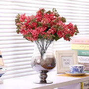 3 Bundles 14 Inch Pink Artificial Berry Bushes Bulk Faux Silk Stems