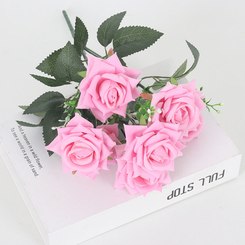 11 Colors 14 Inch Velvet Artificial Rose Bush Stems Bulk 11 Pcs Silk Flowers