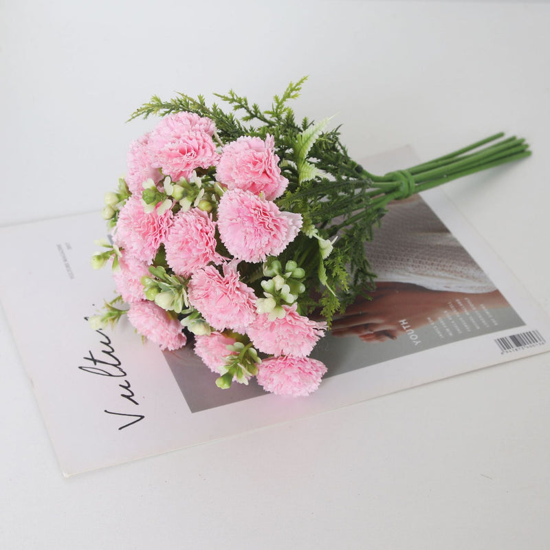 12.6 Inch Artificial Silk Carnation Bouquet Bulk Wholesale