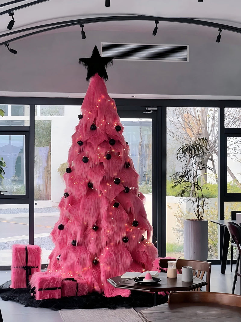 Charming Plush Christmas Tree with LED Lights, Bulk Wholesale, Artificial Holiday Decor