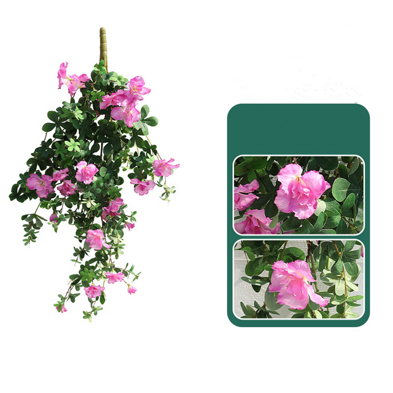 40 Inch Faux Hanging Azalea Bush Flowers UV Resistant Outdoor Artificial Plant