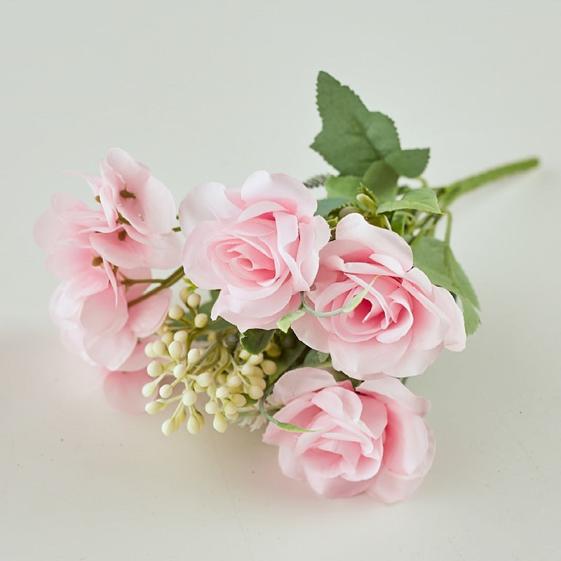 11 Inch Artificial Silk Gardenia and Hydrangea Bush Mixed Flowers Bulk Wholesale