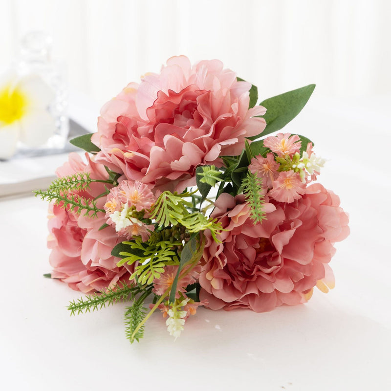 12.6 Inch Faux Silk Peony Bush Flowers, Bulk Quantity for Wholesale and DIY Projects