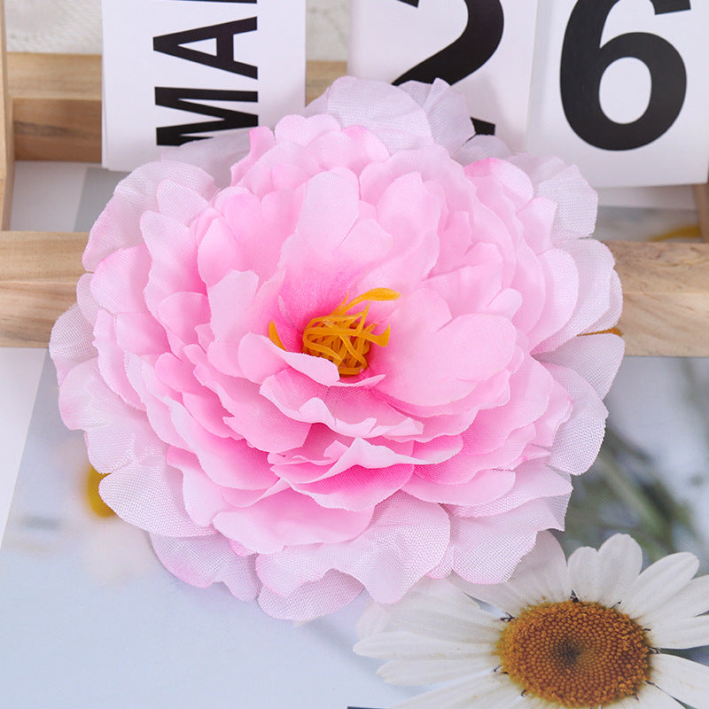2 Pcs Artificial Faux Peony Flower Heads for Crafts, Bulk Pack