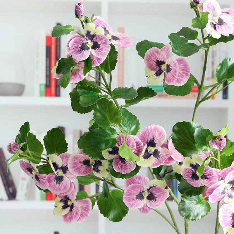 34 Inch Artificial Pansy Flowers Real Touch Stems Bulk Wholesale 34