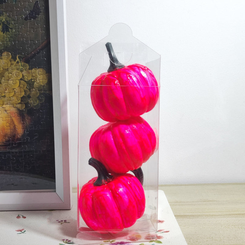 3 Pcs Handmade Foam Pumpkins Glow in Dark Pumpkin Decor Centerpiece