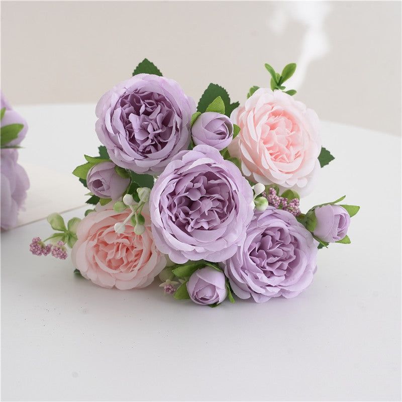 11.8 Inch Small Artificial Spring Peony Bush Bouquet, Bulk Flower Arrangements