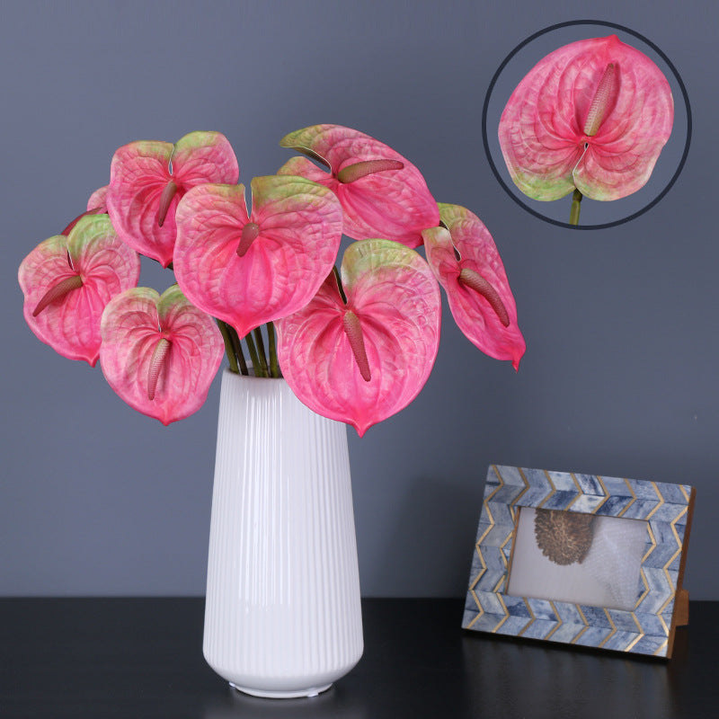 27 Inch Anthurium Stem Artificial Tropical Flower UV Resistant Bulk 10 Pcs