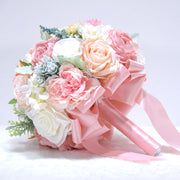 9 Inch Round Artificial Peony Bridal Wedding Bouquet Bulk Wholesale