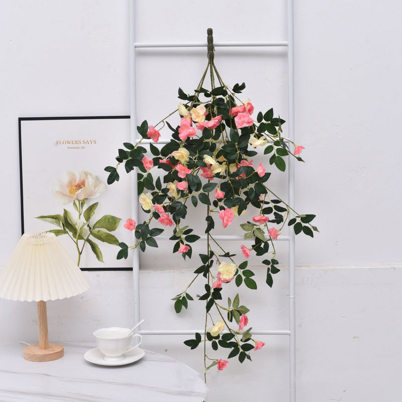35 Inch Artificial Hanging Begonia Bushy Rattan Plant for Home Garden Wedding Arch Decorations Bulk
