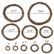 10 Pcs Artificial Grapevine Rattan Wreaths 12 Inch Plain DIY Garland Bulk