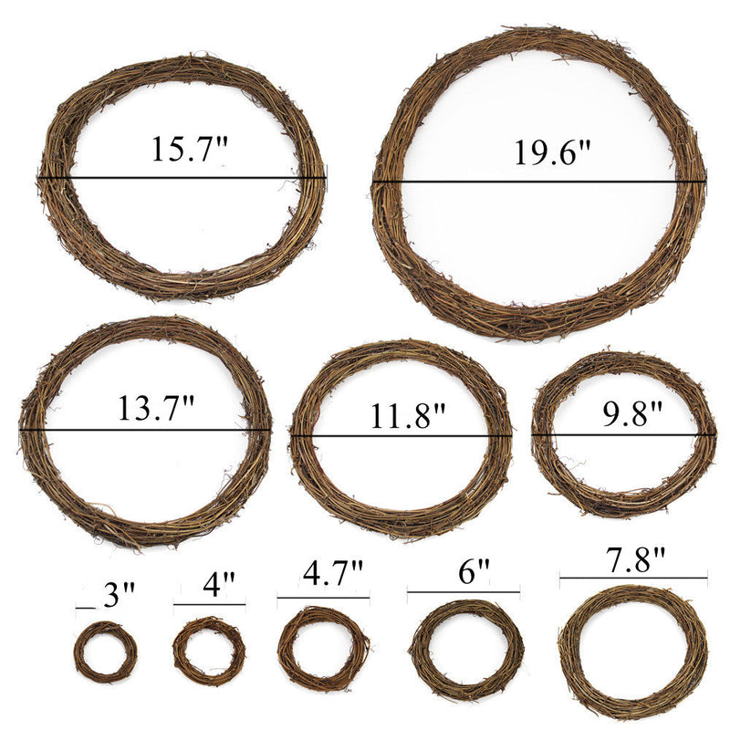 10 Pcs Artificial Grapevine Rattan Wreaths 12 Inch Plain DIY Garland Bulk