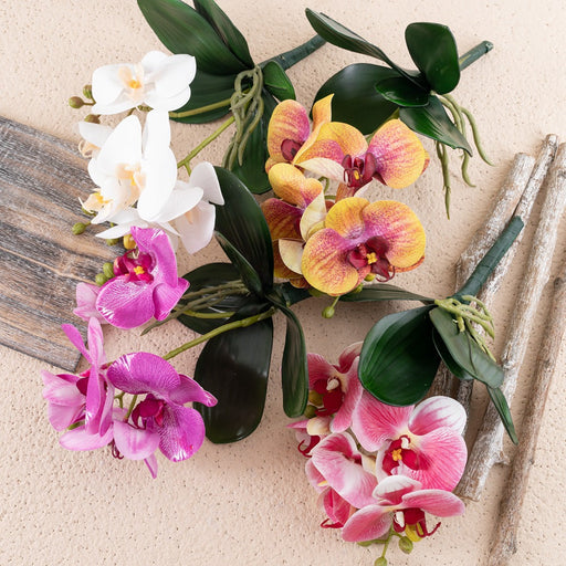 Plastic Orchid Bush for Crafts, Bulk Quantity, Artificial Flowers for Bonsai and Decor