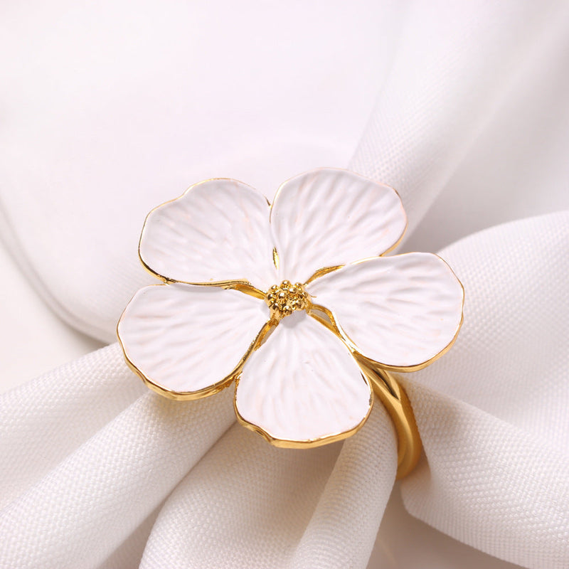 6 Pcs Faux Waxflower Napkin Rings Bulk Set Hawaiian Luau Party Supplies Favors