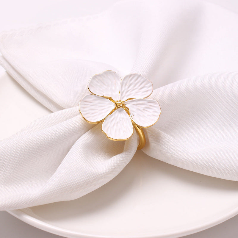 6 Pcs Faux Waxflower Napkin Rings Bulk Set Hawaiian Luau Party Supplies Favors