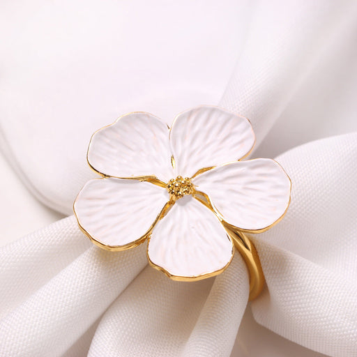 6 Pcs Faux Waxflower Napkin Rings Bulk Set Hawaiian Luau Party Supplies Favors