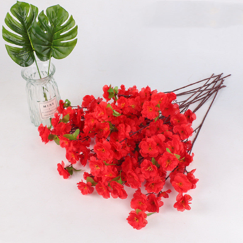 10 Pcs Faux Plum Blossom Branches Stems, Artificial Spring Flowers, 12 Inch
