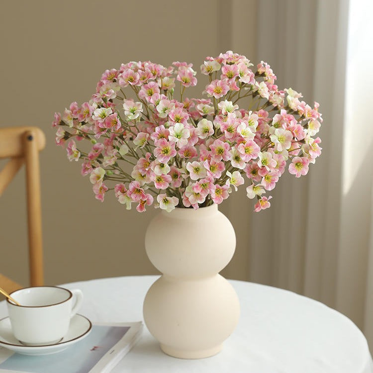 2 Pcs Artificial Waxflower Stems, Plum Color, Silk Flowers, 12 Inch