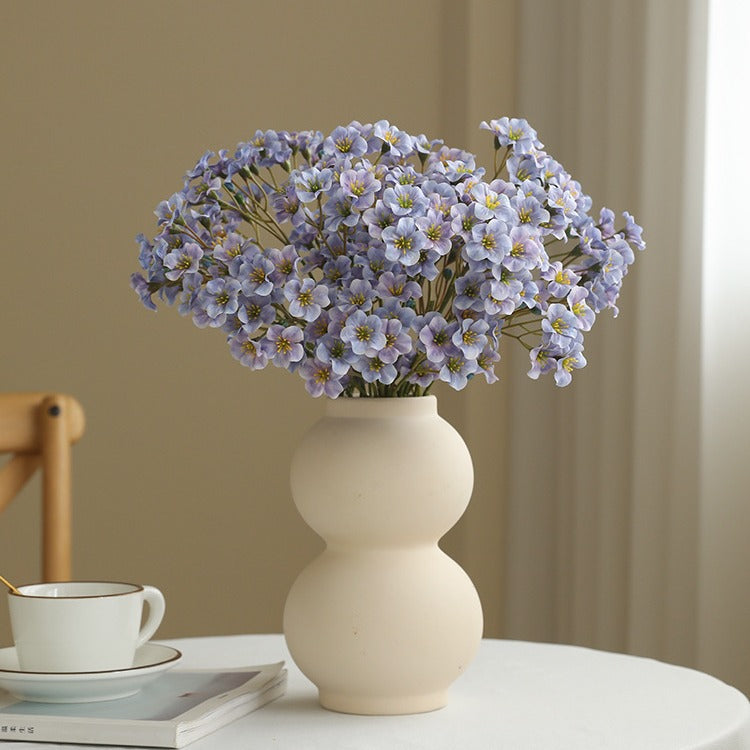 2 Pcs Artificial Waxflower Stems, Plum Color, Silk Flowers, 12 Inch